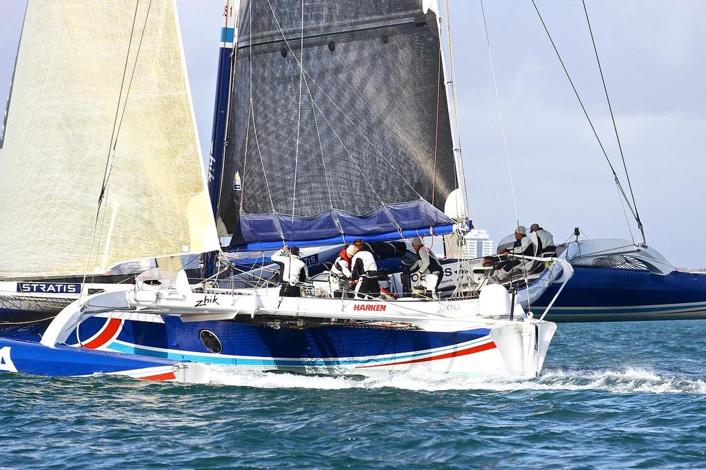 Team Australia (Sean Langman) arrives in Auckland after setting a new Trans-Tasman crossing record of 2days and 17 hours. The ORMA60 trimaran sailed from Sydney to Auckland. Team Australia will line up for the 2013 Coastal Classic  © Richard Gladwell www.photosport.co.nz